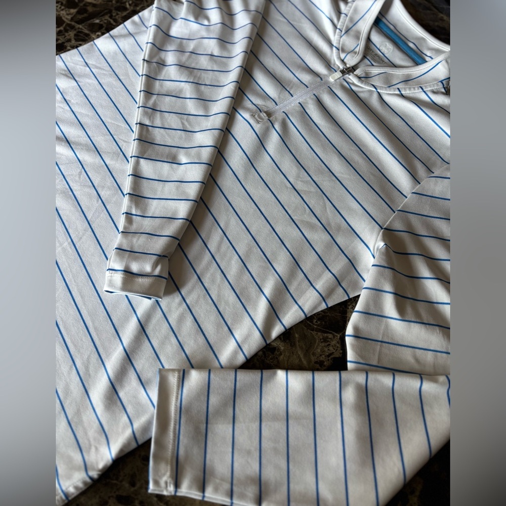 Tory Sport Top - Blue and White Stripes